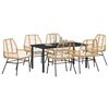 vidaXL Tuin Eetset 7 pcs Bruin poly rattan