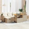 vidaXL 8-delige Loungeset met kussens poly rattan acacia beige