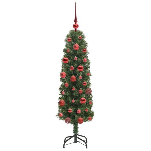 vidaXL Kunstkerstboom Groen 150 cm PVC en Staal en Kunststof