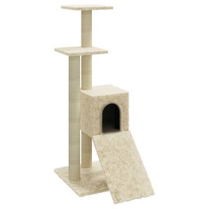 vidaXL Kattenmeubel met sisal krabpalen 92 cm cr&egrave;mekleurig