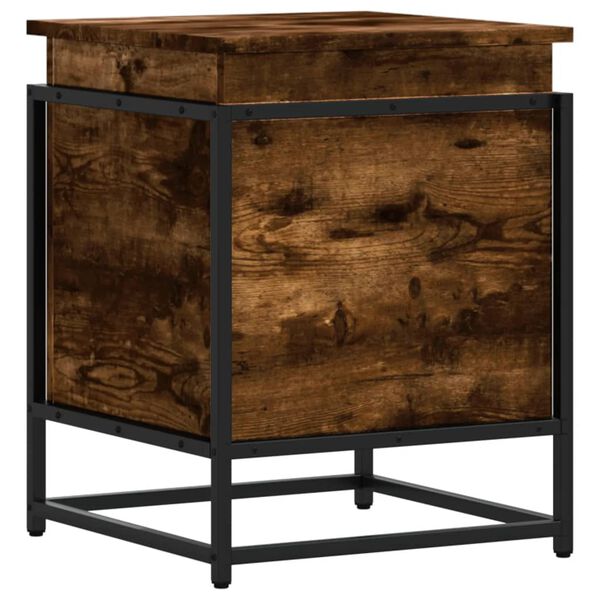 vidaXL Opbergbox met deksel 40x40x51,5 cm bewerkt hout gerookt eiken