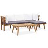 vidaXL 5-delige Loungeset massief acaciahout