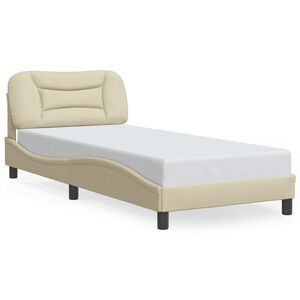vidaXL Bedframe met LED zonder matras "Hvar" 80x200 cm stof cr&egrave;me