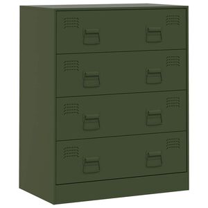 vidaXL Dressoir 67x39x83 cm staal olijfgroen