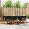 vidaXL Buiten bankenset met kussen 7 pcs Natuurlijk en Zwart