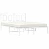vidaXL Bedframe met hoofdbord metaal wit 140x190 cm