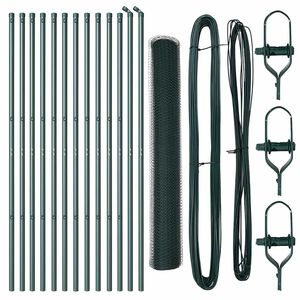 vidaXL Afrasteringspaal Groen 25 x 1 m (25 mm gaas) Staal