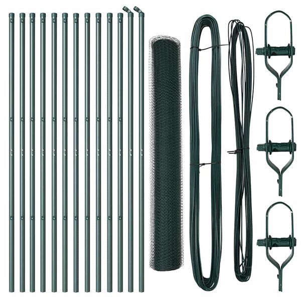 vidaXL Afrasteringspaal Groen 25 x 1 m (25 mm gaas) Staal