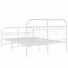 vidaXL Bedframe met hoofd- en voeteneinde metaal wit 140x200 cm