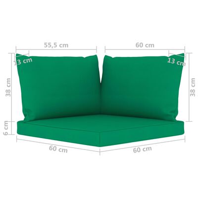 vidaXL 9-delige Loungeset met groene kussens
