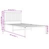vidaXL Bedframe met hoofdbord metaal wit 90x200 cm