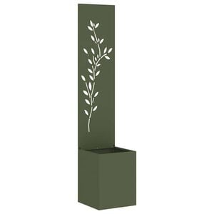vidaXL Tuin Privacy Screen Bloemen Olijfgroen 32 x 32 x 150 cm