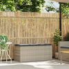 vidaXL Tuinbank met kussen 110x40x44 cm poly rattan lichtgrijs