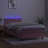 vidaXL Boxspring met matras en LED fluweel roze 100x200 cm