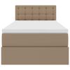 vidaXL Opbergbed met LED met matras Cappuccino 90 x 200 cm Nep Leer