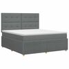vidaXL Boxspringbed met matras Donkergrijs 140 x 190 cm Stof