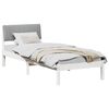 vidaXL Bedframe Wit en lichtgrijs 75 x 190 cm Massief grenenhout