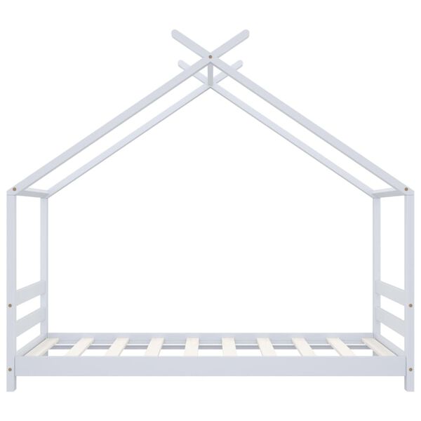 vidaXL Kinderbedframe massief grenenhout wit 80x160 cm