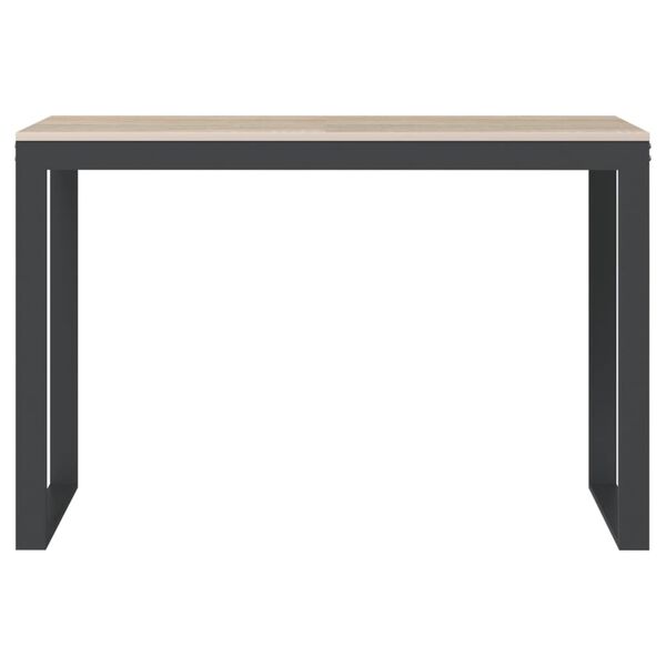 vidaXL Computerbureau 110x60x73 cm spaanplaat zwart en eikenkleurig