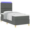 vidaXL Boxspring bed met matras Donkergrijs 90 x 190 cm Stof