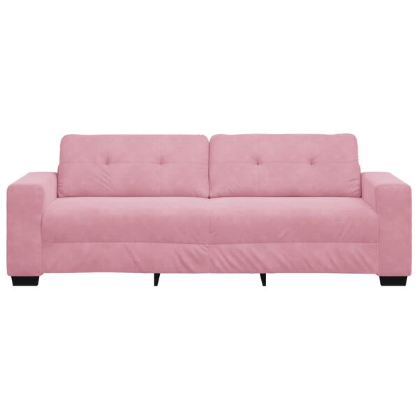 vidaXL | 3-Zits Sofa | met kussen Roze Fluweel