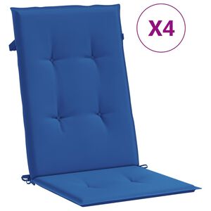 vidaXL Tuinstoelkussens 4 st hoge rug 120x50x3 cm stof koningsblauw