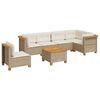 vidaXL 7-delige Loungeset met kussens poly rattan beige