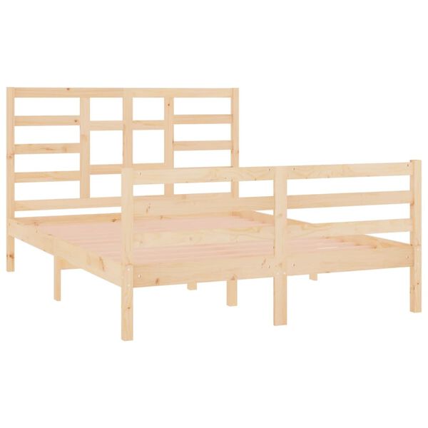 vidaXL Bedframe massief hout 135x190 cm