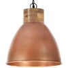 vidaXL Hanglamp industrieel E27 46 cm ijzer en massief hout koperkleur