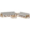 vidaXL Buiten bankenset met kussen 9 pcs Naturel en lichtgrijs