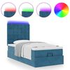 vidaXL Ottoman bed met matrassen en LED's 90x190cm fluweel donkerblauw