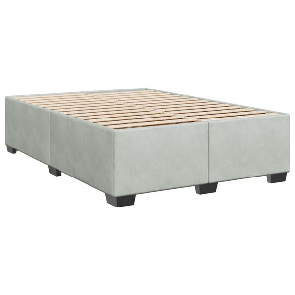 vidaXL Bedframe zonder matras 140x200 cm fluweel lichtgrijs