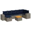 vidaXL 8-delige Loungeset met kussens poly rattan grijs