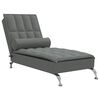 vidaXL Massage chaise longue met bolster stof donkergrijs