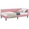 vidaXL Hoekbedframe met Matras 2 st Roze 90 x 190 cm Fluweel