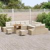 vidaXL Tuinbankenset met kussen 13 pcs Beige poly rattan