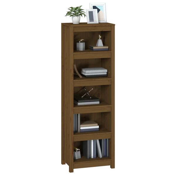 vidaXL Boekenkast 50x35x154 cm massief grenenhout honingbruin
