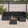vidaXL Tuinbankenset met kussen 6 pcs Zwart poly rattan