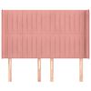 vidaXL Hoofdbord met randen 147x16x118/128 cm fluweel roze