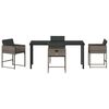 vidaXL Tuin eettafelset 5 pcs Grijs poly rattan