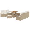 vidaXL Tuin Sofa Set met kussen met opslag 10 pcs Beige en Crème
