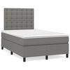 vidaXL Boxspring met matras en LED stof donkergrijs 120x190 cm