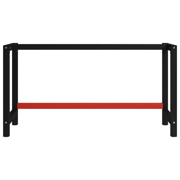 vidaXL Werkbankframe 150x57x79 cm metaal zwart en rood