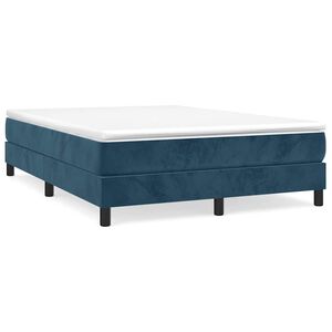 vidaXL Boxspring bed 140x200 cm fluweel donkerblauw