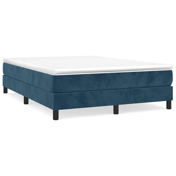 vidaXL Boxspring bed 140x200 cm fluweel donkerblauw