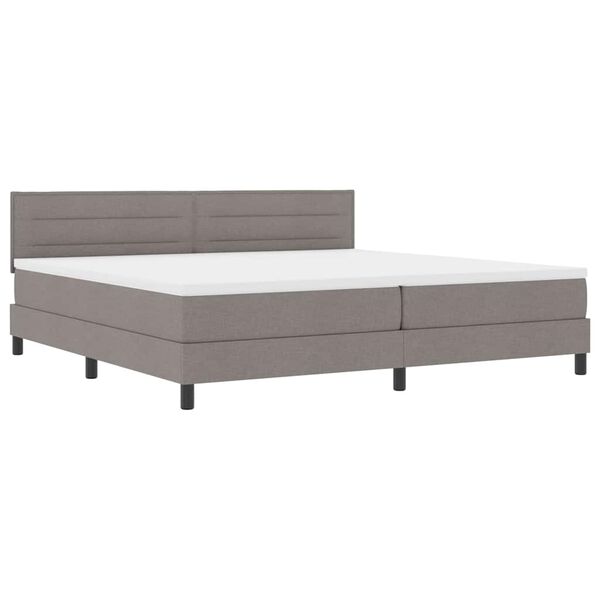 vidaXL Boxspringbed met matras met hoofdeinde Taupe 200 x 200 cm Stof
