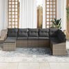 vidaXL Tuin Sofa Set met kussen met opslag 8 pcs Grijs poly rattan