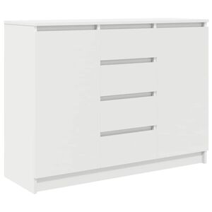 vidaXL Dressoir met lades 100,5x35x76 cm spaanplaat wit