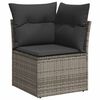 vidaXL 6-delige Loungeset met kussens poly rattan lichtgrijs