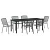 vidaXL Tuin eettafelset 7 pcs Antraciet Gepoedercoat staal